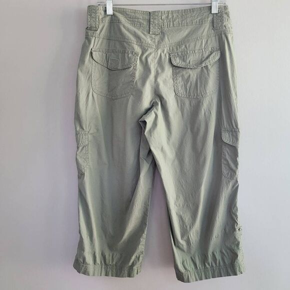 Y2K olive army green cargo capris khakis & co size 6 utility gorpcore - Picture 2 of 12
